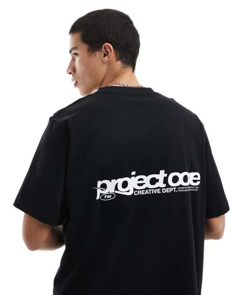 Jack & Jones oversized t-shirt with text back print in black - view 1