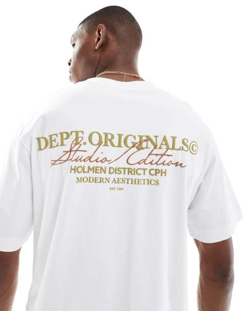 Jack & Jones oversized t-shirt with text backprint in white - view 1