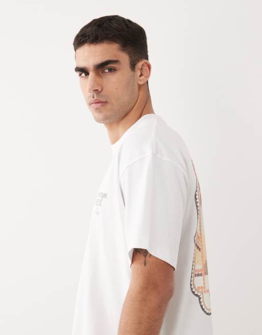 Jack & Jones oversized t-shirt with tile backprint in white | ASOS