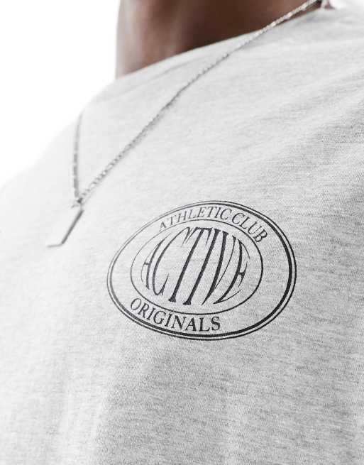Jack & Jones oversized t-shirt with weekend print in grey marl, 2 of 4