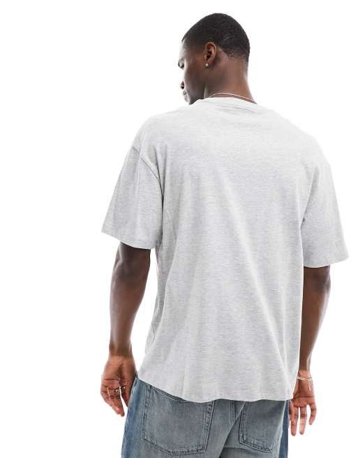 Jack & Jones oversized t-shirt with weekend print in grey marl, 4 of 4