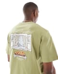 [Jack & Jones] Jack & Jones oversized t-shirt with window back print in green L Cedar