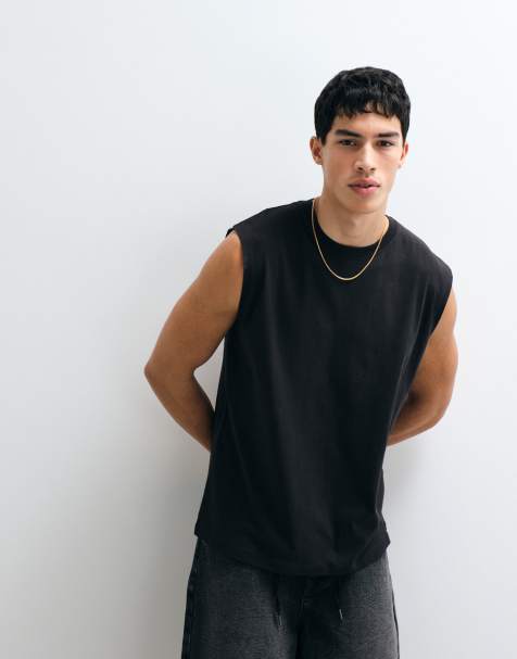 Jack & Jones oversized tank top in black - view 1