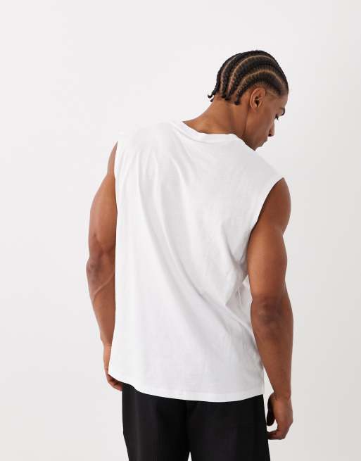 Jack & Jones oversized tank top in white, 3 of 5