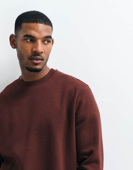 Jack & Jones oversized tröja med rund halsringning i burgundy, 4 av 5