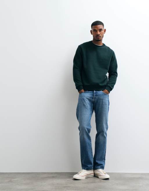 Jack & Jones oversized trui met ronde hals in bosgroen, 3 van 5