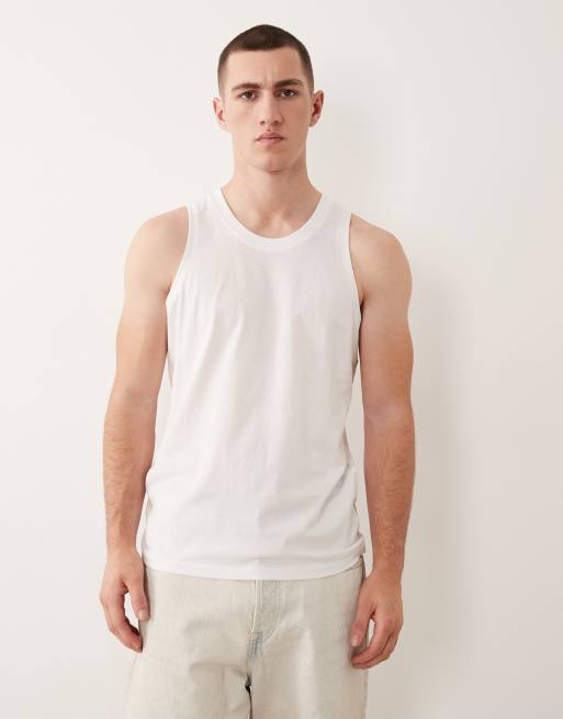 Jack & Jones oversized vest with japanese mountain back print in white, 5 of 5