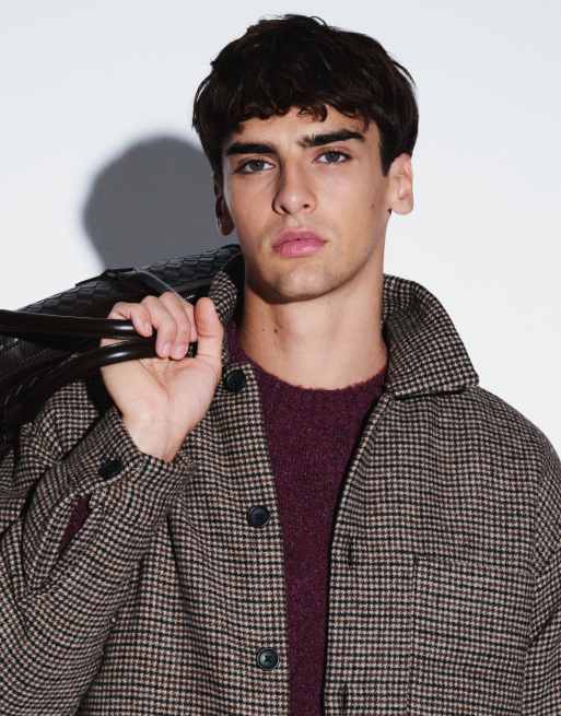 Jack & Jones overskjorte med børstet pepitatern i brun, 2 af 5