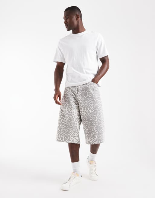 Jack & Jones - Owen - Baggy jort met luipaardprint in grijs, 2 van 5