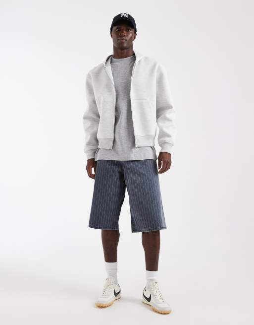 Jack & Jones – Owen – Weite Jeans-Jorts mit Streifen in dunklem Marineblau, 2 von 5