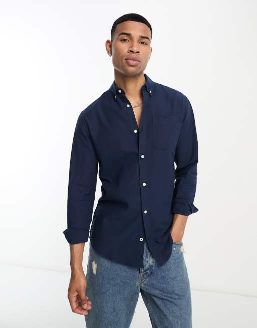 Jack & Jones oxford shirt in navy | ASOS