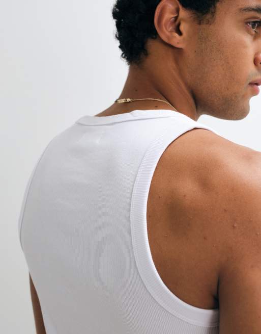 Jack & Jones - pack de 2 camisetas sin mangas acanaladas en blanco, 4 de 5