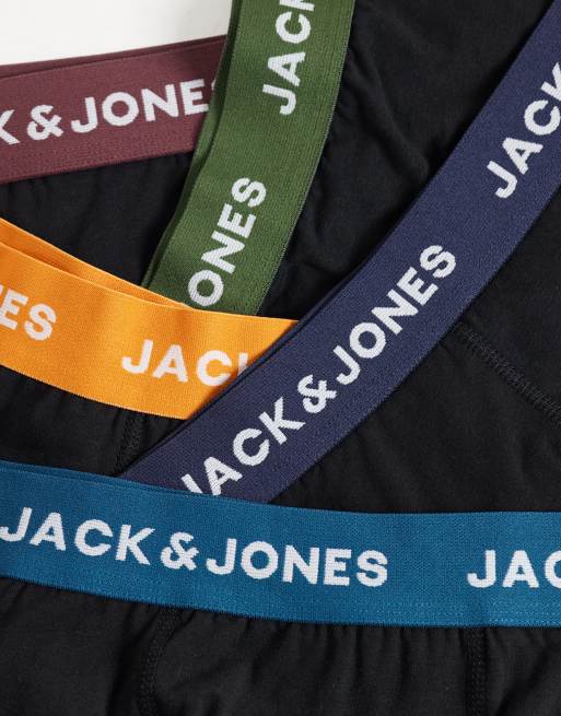 Jack & Jones pack de 3 bóxers con cintura elástica en contraste en negro, 2 de 3
