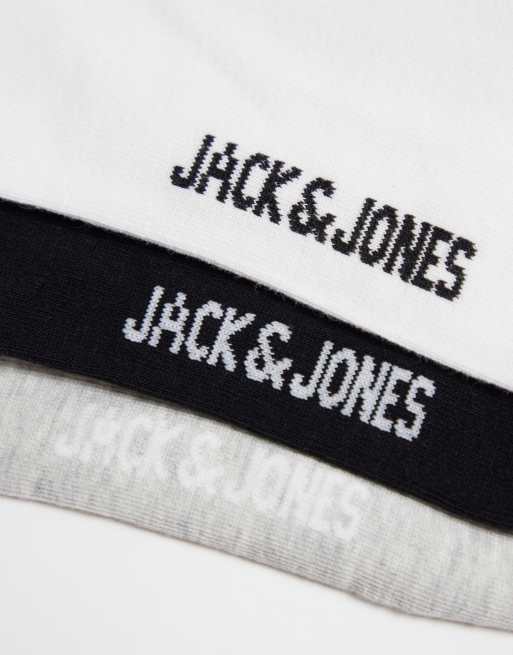 Jack & Jones - Pack de 7 pares de calcetines tobilleros de color negro, blanco y gris, 2 de 3