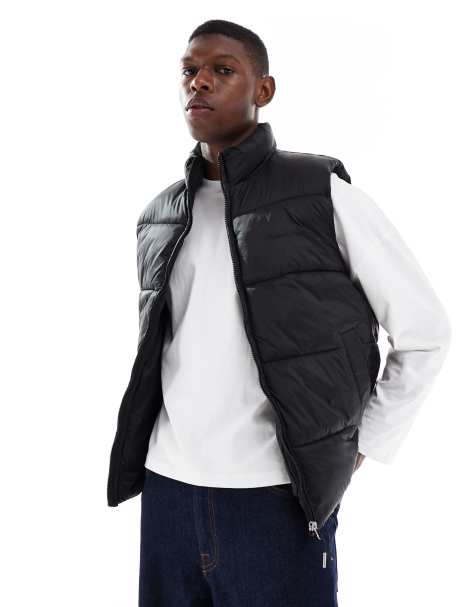 Jack & Jones padded gilet in black - view 1
