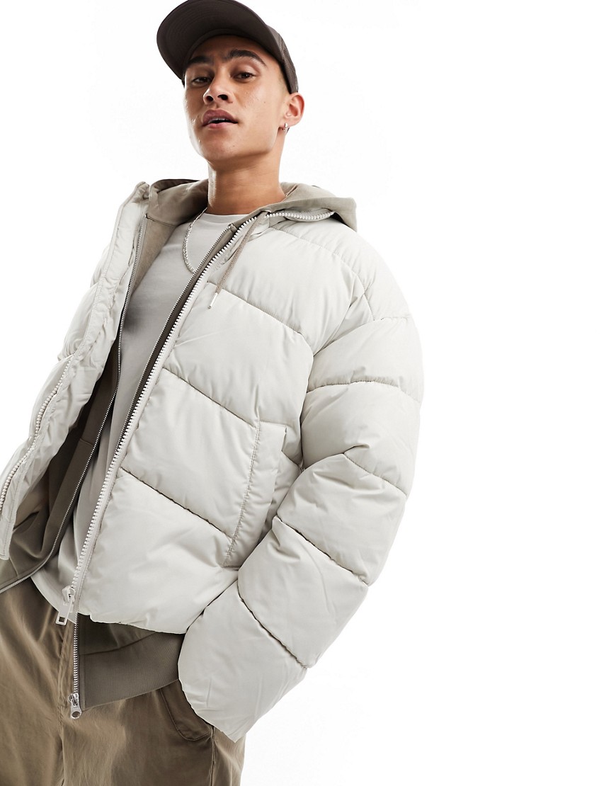 padded jacket in off white