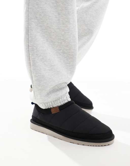 Jack & Jones padded nylon slipper in black, 4 of 4