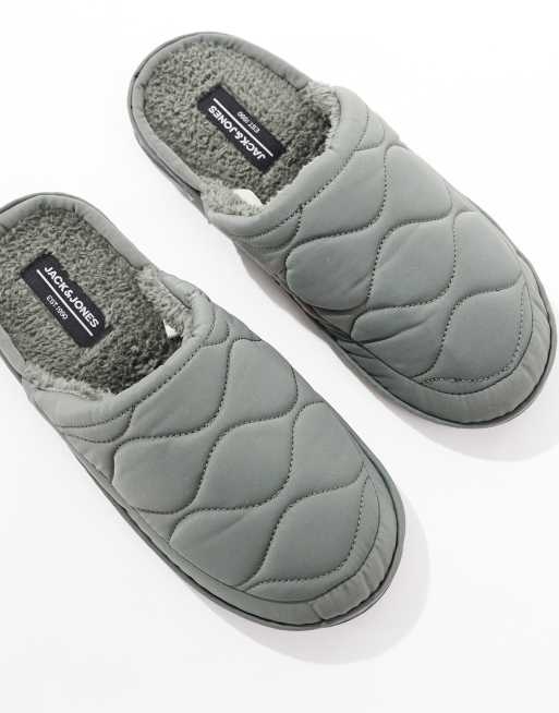 Jack Jones padded slipper in khaki ASOS