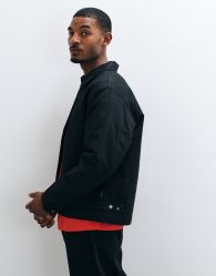 Jack & Jones padded worker jacket in black