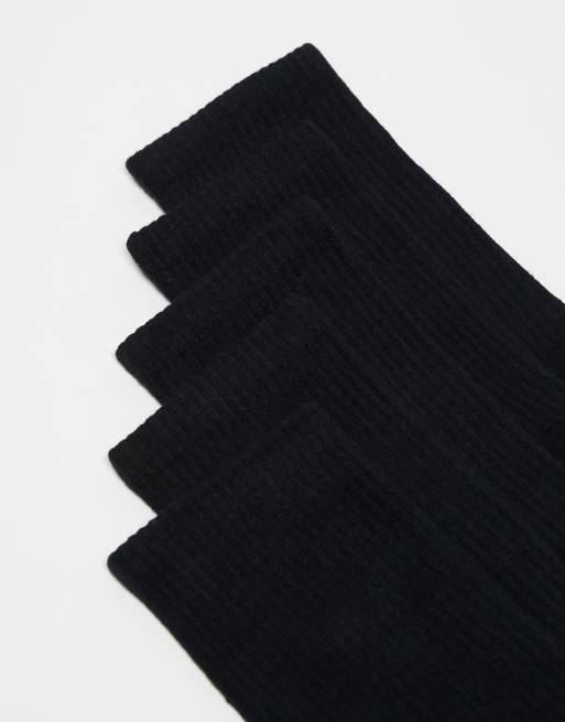 Jack & Jones - Pak van 5 paar tennissokken in zwart, 4 van 4