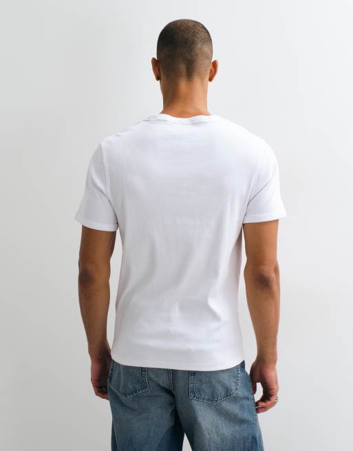 Jack & Jones - Pakke med 2 hvide ribstrikkede T-shirts, 5 af 5