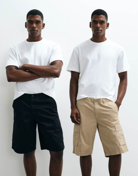 Jack & Jones - Pakke med 2 par cargoshorts i beige/sort - view 1