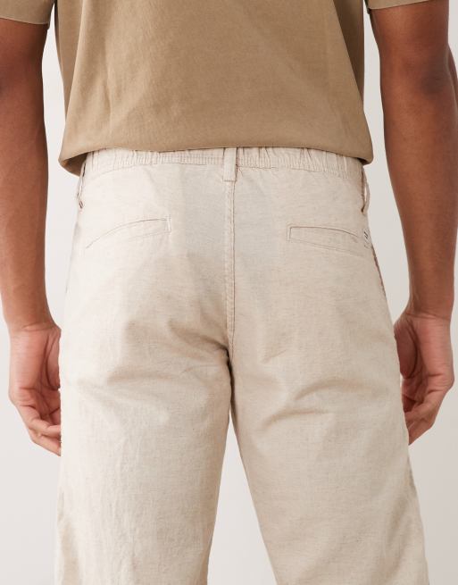 Jack & Jones - Pakke med 2 par løstsiddende chinos med løbesnor i cremehvid og sort hørblanding, 5 af 5