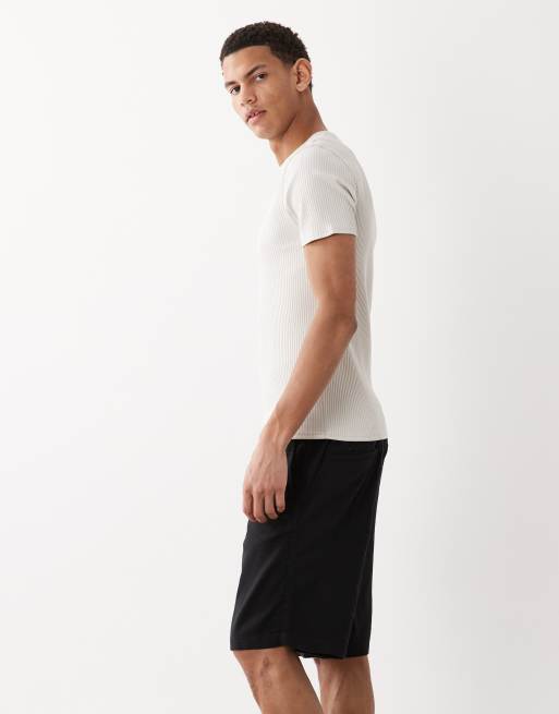Jack & Jones - Pakke med 2 par shorts i hørblanding i sort og cremehvid, 3 af 5