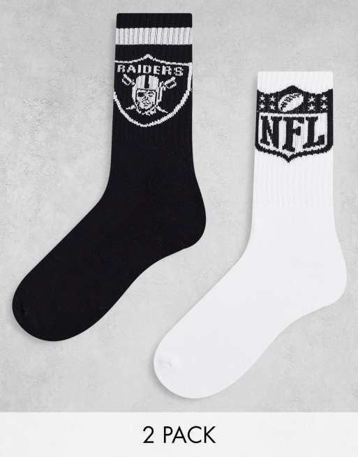 Jack & Jones - Pakke med 2 par sokker med Raiders NFL-print i sort og hvid