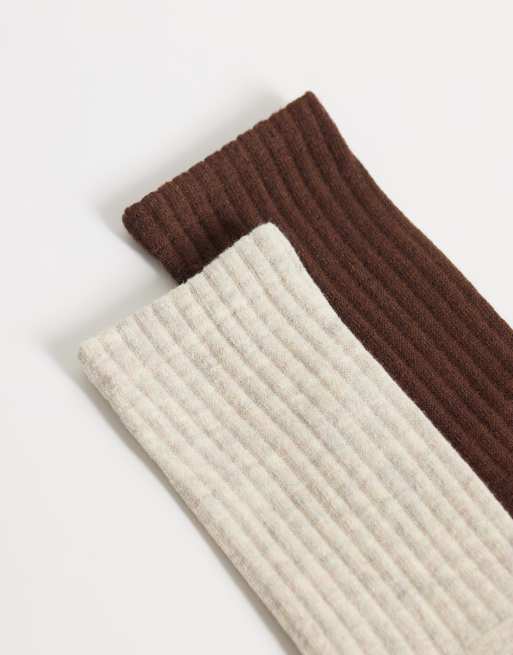 Jack & Jones Pakke med 2 strømper i beige/brun, 2 af 3