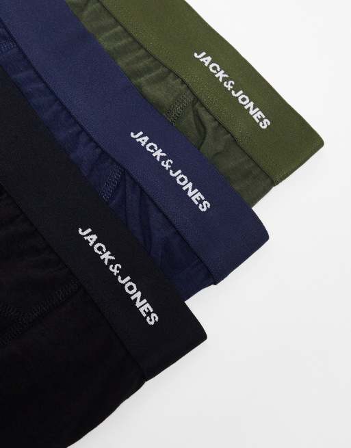 Jack & Jones - Pakke med 3 par boksershorts i bambus i kakigrøn og sort, 2 af 4