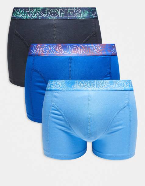 Jack & Jones - Pakke med 3 par boksershorts i marineblå/blå med print - view 1