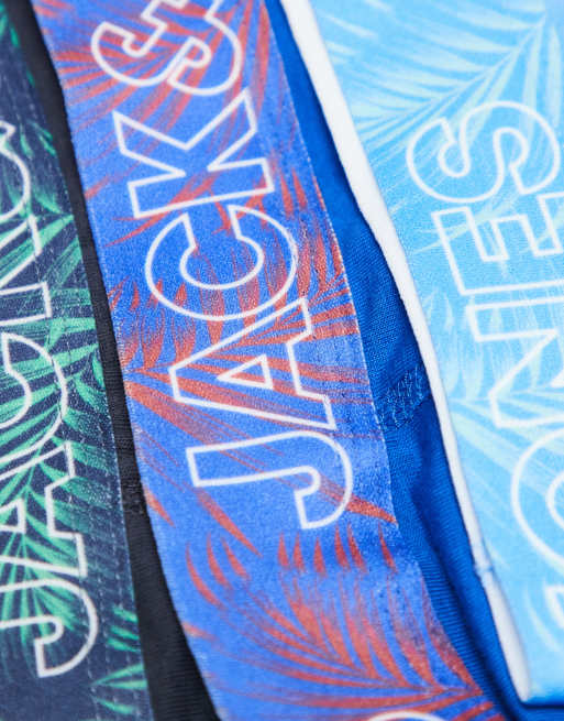 Jack & Jones - Pakke med 3 par boksershorts i marineblå/blå med print, 2 af 3