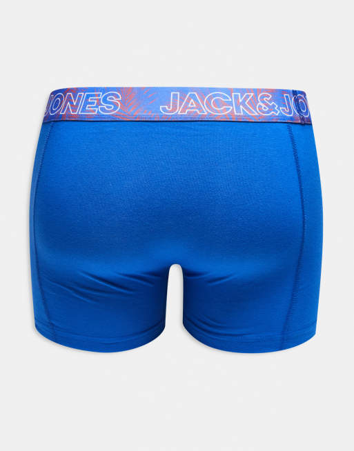 Jack & Jones - Pakke med 3 par boksershorts i marineblå/blå med print, 3 af 3