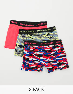 Jack & Jones - Pakke med 3 par boksershorts i multifarvet camouflage