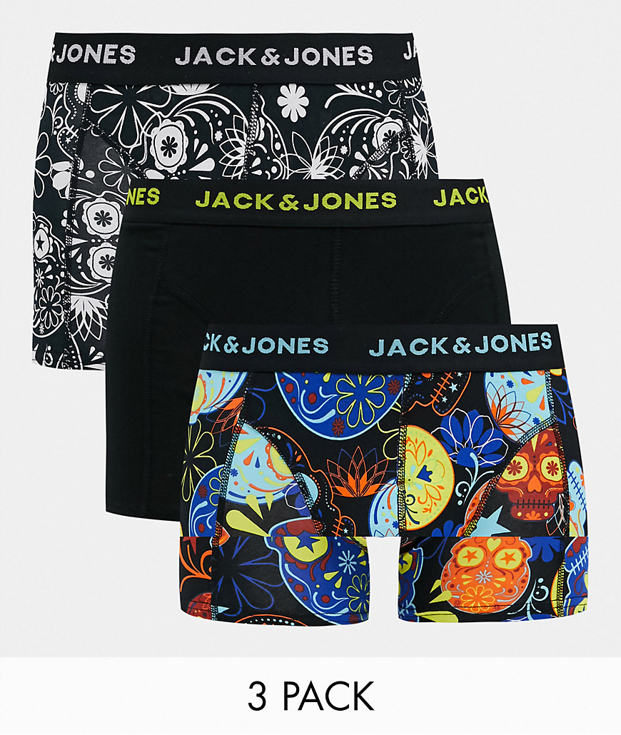 Jack & Jones - Pakke med 3 par boksershorts med kranieprint-Multifarvet