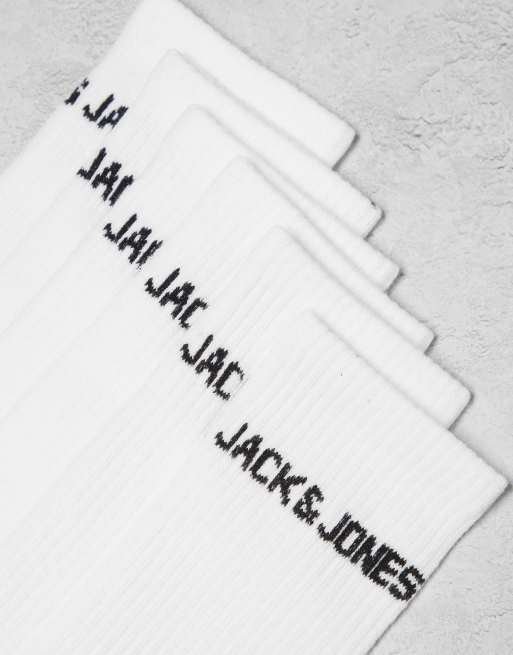 Jack & Jones - Pakke med 3 par hvide tennissokker med logo, 3 af 4