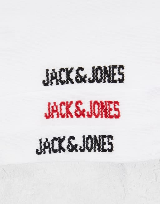 Jack & Jones - Pakke med 5 par hvide sokker med kortprint, 3 af 3