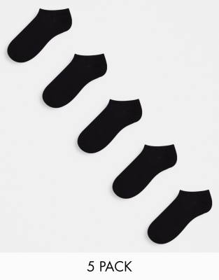 Jack & Jones - Pakke med 5 sorte sneakerssokker - view 1