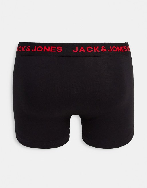 Jack & Jones - Pakke med 7 par sorte boksershorts med farvet logo-taljebånd, 2 af 4