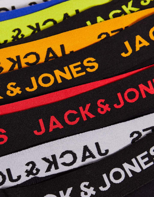 Jack & Jones - Pakke med 7 par sorte boksershorts med farvet logo-taljebånd, 4 af 4