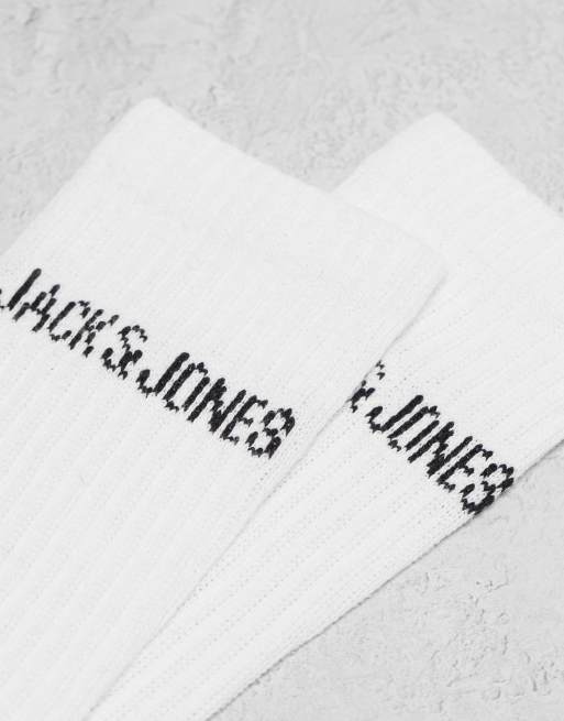 Jack & Jones - Pakke med 9 par ribstrikkede sokker med logo i hvid, 3 af 4
