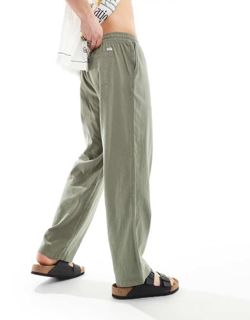 Jack & Jones - Pantalon ample en lin avec taille à cordon de serrage - Vert, 2 de 5