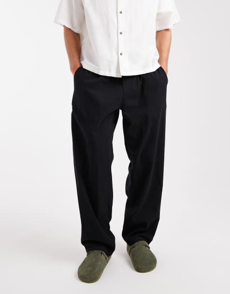 Jack & Jones - Pantalon ample en lin mélangé - Noir - view 1