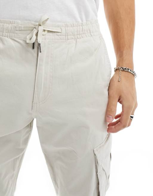 Jack & Jones - Pantalon cargo coupe fuselée resserré aux chevilles - Blanc cassé, 5 de 5