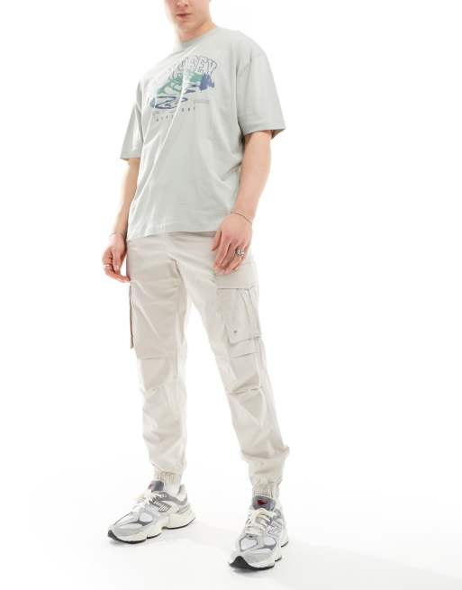 Jack & Jones - Pantalon cargo décontracté resserré aux chevilles - Beige , 4 de 5