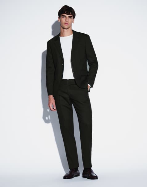 Jack & Jones pantalon de costume coupe super slim en vert foncé - view 1