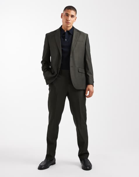 Jack & Jones - Pantalon de costume standard en laine mélangée - Vert foncé - view 1