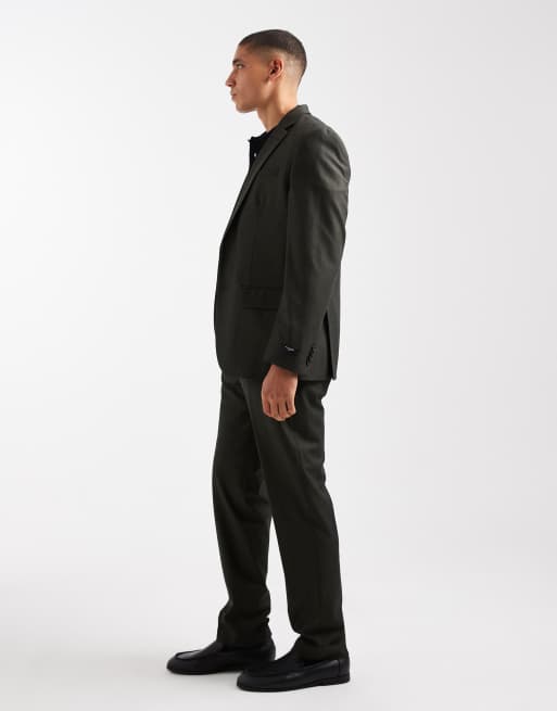 Jack & Jones - Pantalon de costume standard en laine mélangée - Vert foncé, 3 de 5