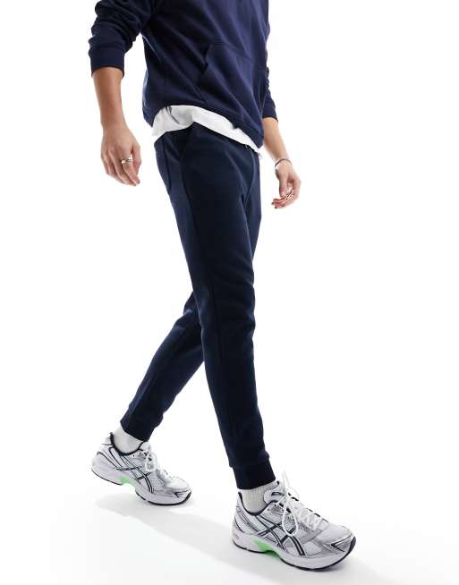 Pantalon de jogging en coton coupe confort pour homme Bleu marine